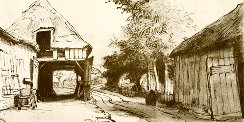 Camino del pueblo con cochera